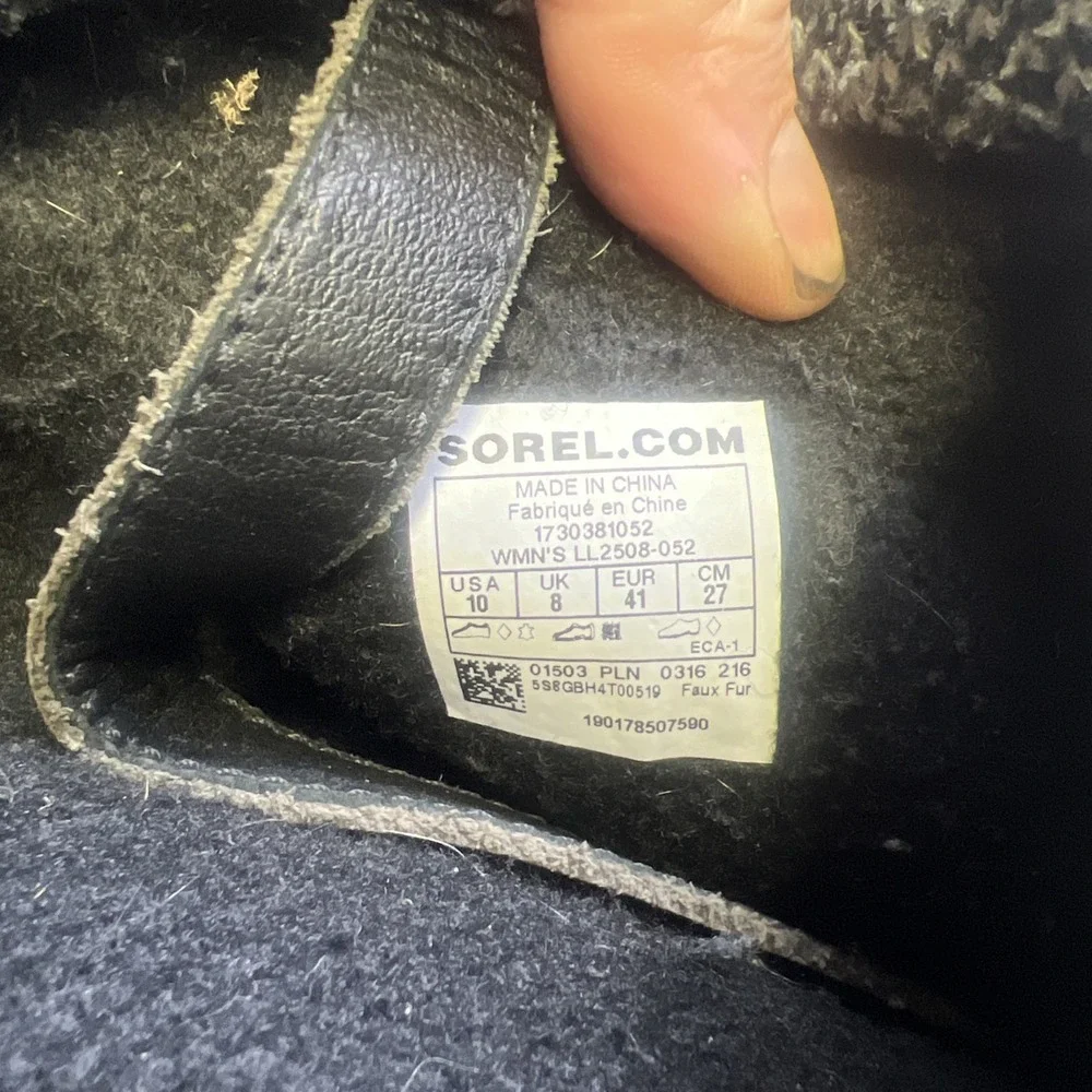 Sorel Womens Gray Waterproof Lace Up Mid-Calf Snow Boots Size 10